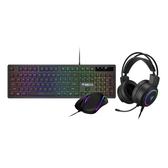 Kit gaming Gamdias Poseidon E2 3 in 1 negru iluminare RGB