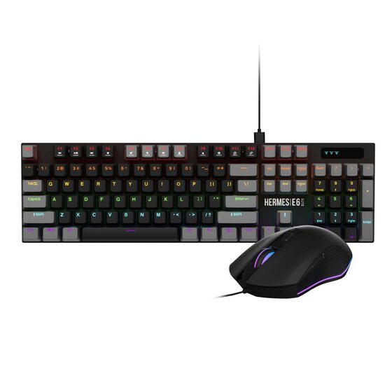 Kit gaming Gamdias Hermes E6 Elite negru iluminare Rainbow