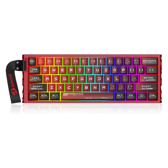 Tastatura gaming mecanica Redragon Venom rosie cu negru iluminare RGB
