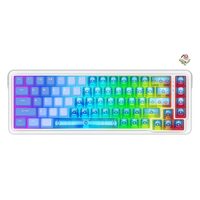 Tastatura gaming mecanica Redragon Nova Magnetic alba cu albastru si taste transparente iluminare RGB