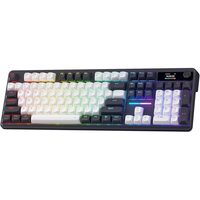 Tastatura gaming mecanica Bluetooth cu si fara fir Redragon Terraflare Pro neagra cu alb iluminare RGB
