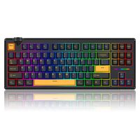 Tastatura gaming mecanica Bluetooth cu si fara fir Redragon Cyclone Pro neagra cu galben iluminare RGB