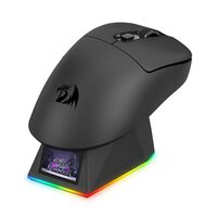 Mouse gaming wireless bluetooth si cu fir Redragon Ebony Ultra negru ultra usor 30K DPI cu dock de incarcare magnetic cu iluminare RGB si display