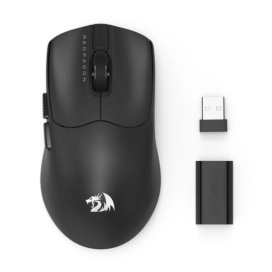 Mouse gaming wireless bluetooth si cu fir Redragon Axion negru 45K DPI ultra usor