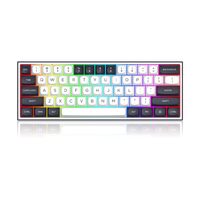 Tastatura gaming mecanica Bluetooth cu si fara fir Redragon Alcor QMK VIA neagra cu alb iluminare RGB