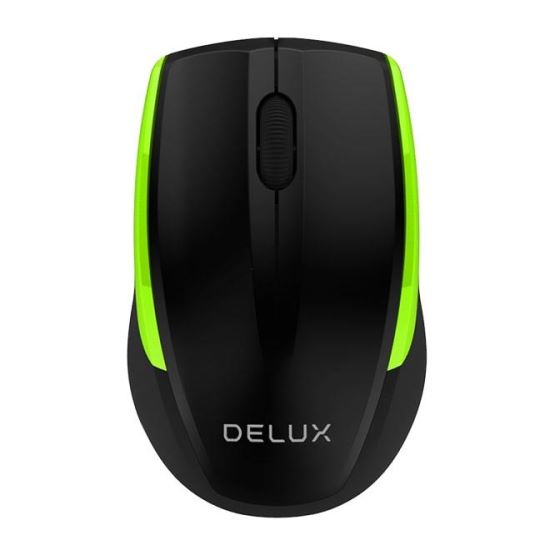 Mouse Delux M321 Wireless negru cu verde 
