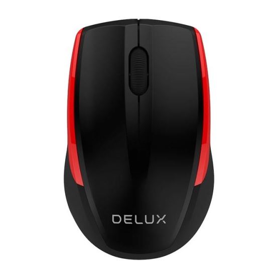 Mouse Delux M321 Wireless negru cu rosu