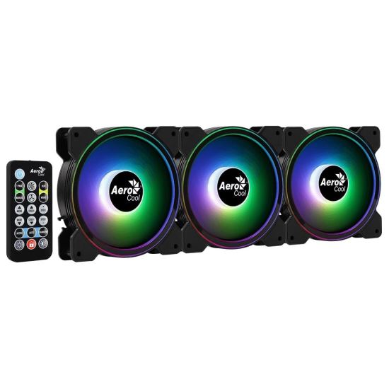 Set 3 ventilatoare Aerocool Saturn 12F 120mm aRGB Pro