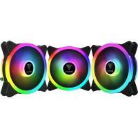 Set 3 ventilatoare Gamdias Aeolus M2 1203 Lite 120mm iluminare aRGB