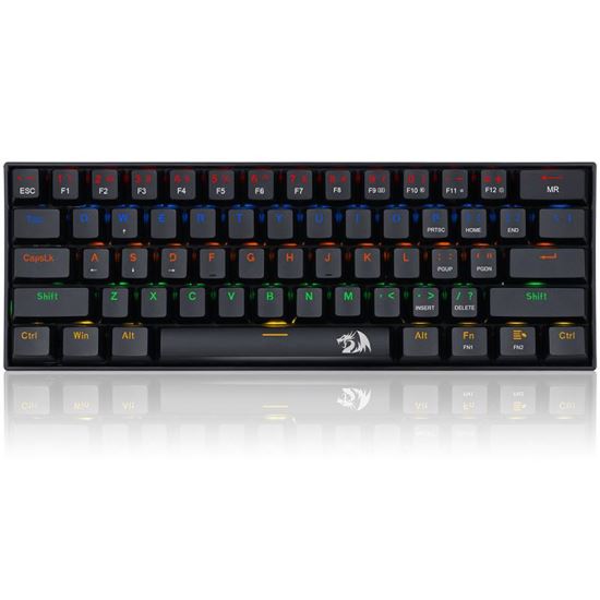 Tastatura gaming mecanica Redragon Lakshmi neagra iluminare Rainbow