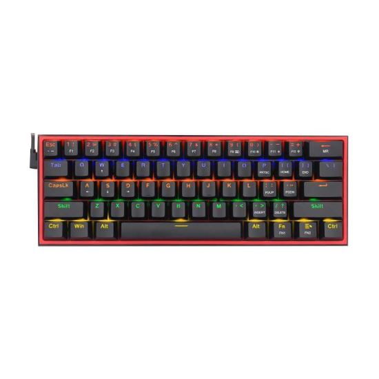 Tastatura gaming mecanica Redragon Fizz neagra iluminare Rainbow