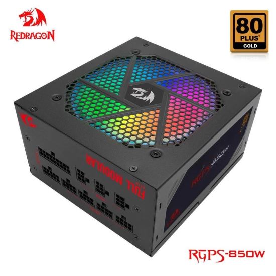 Sursa full modulara Redragon RGPSG850W 850W iluminare RGB